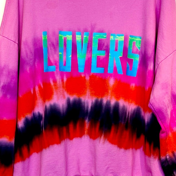 Lovers + Friends Revolve Lovers Bowery Oversized Sweatshirt Tie Dye Large - Picture 5 of 11